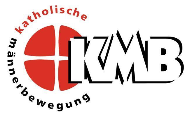 Logo der katholischen Männerbewegung, Schrift rot und schwarz auf weißem Grund